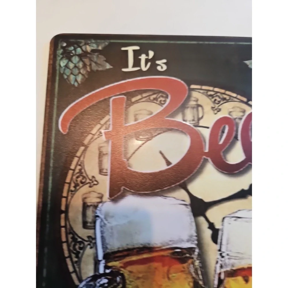 Its Beer OClock Enjoy 8x12 Rustic Metal Tin Sign Bar Pub Lounge Wall Decor